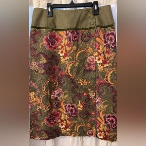 NWT Pendleton Boho Floral Multicolored Wool And Silk Skirt Size 10